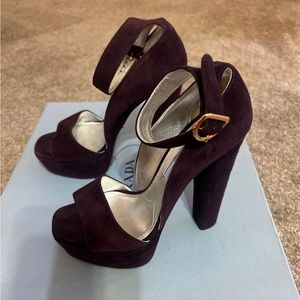Prada peep toe chucky heels 36